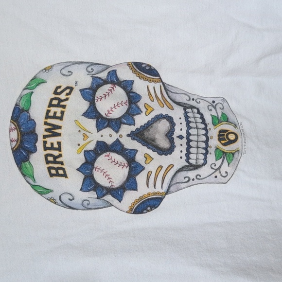 Tiny Turnips Milwaukee Brewers Sugar Skull T-Shirt - Women's XL - Picture 2 of 4